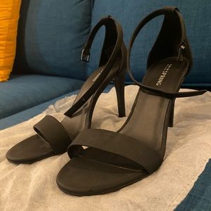 CALL IT SPRING - black leather high heel sandals